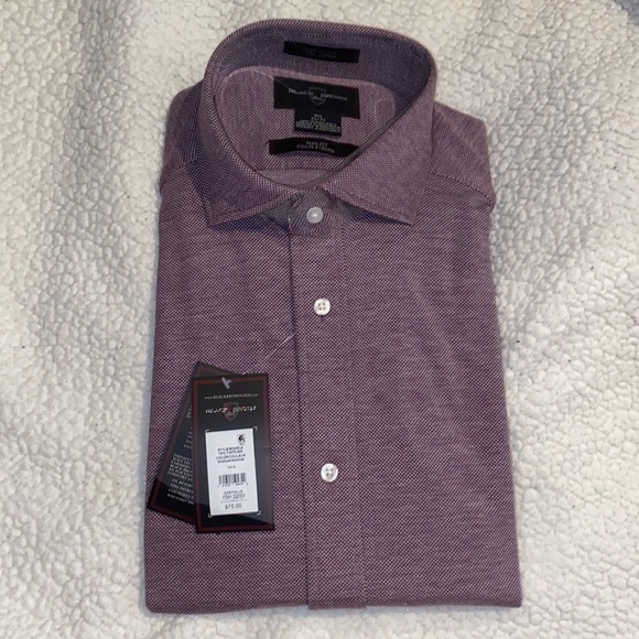 NWT Black Brown 1826 Burgundy Men’s Button-Down Shirt size 32/33 - Picture 6 of 9